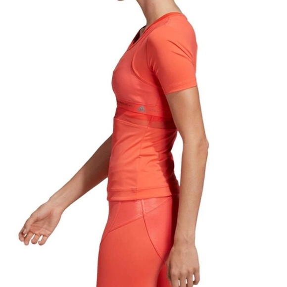 Adidas x Stella McCartney Sz XS Athletic Running Tee Coral EUC - Picture 10 of 11
